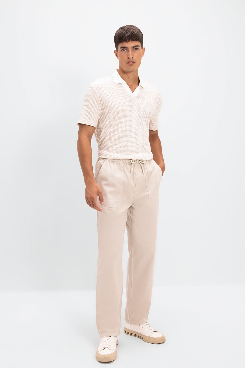 MAN Stone Straight Wide Gabardine Trousers