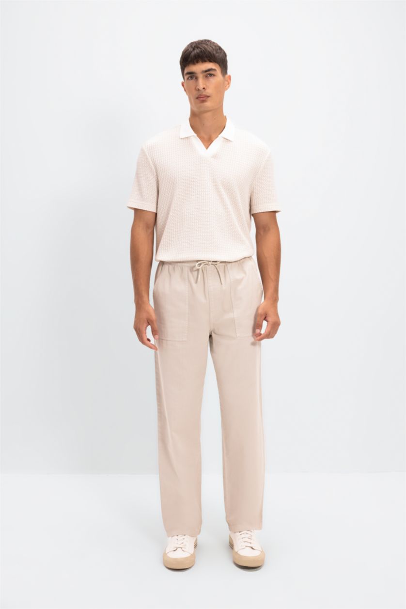 MAN Stone Straight Wide Gabardine Trousers