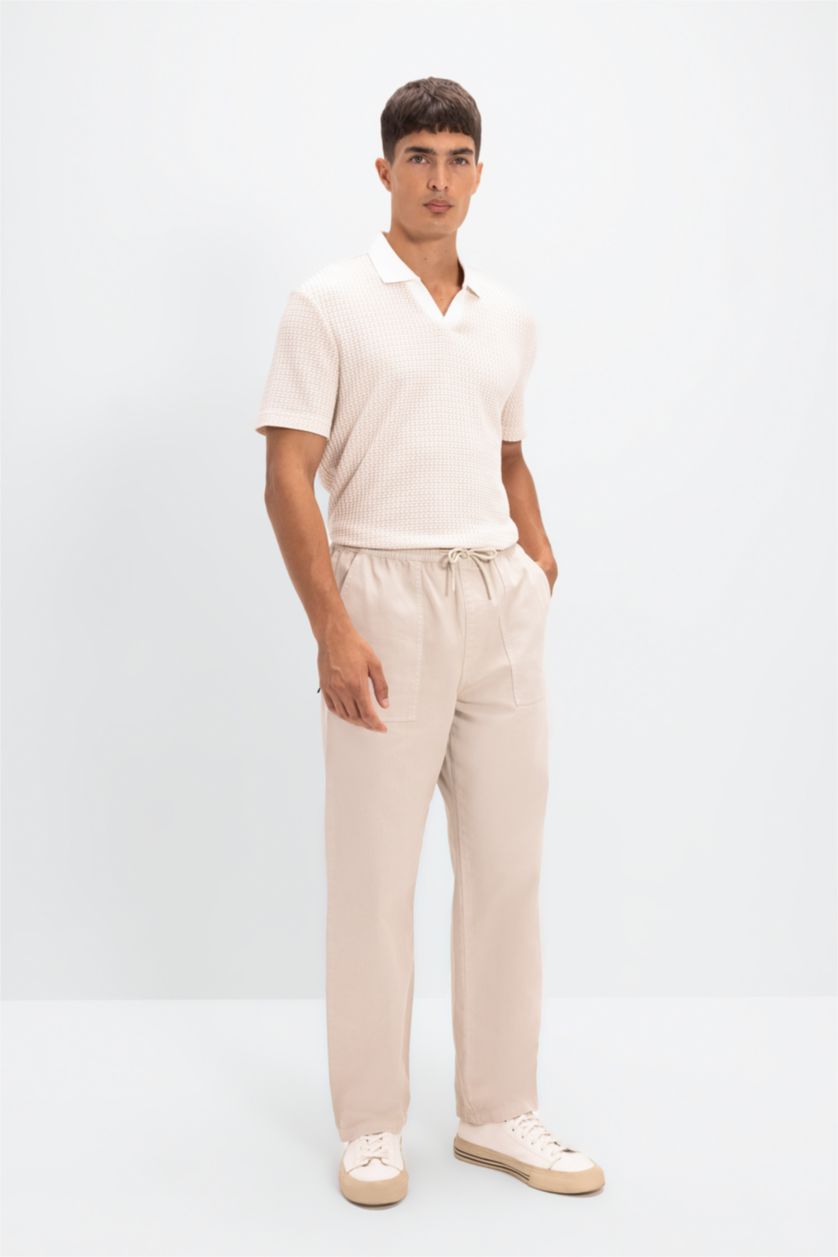 MAN Stone Straight Wide Gabardine Trousers