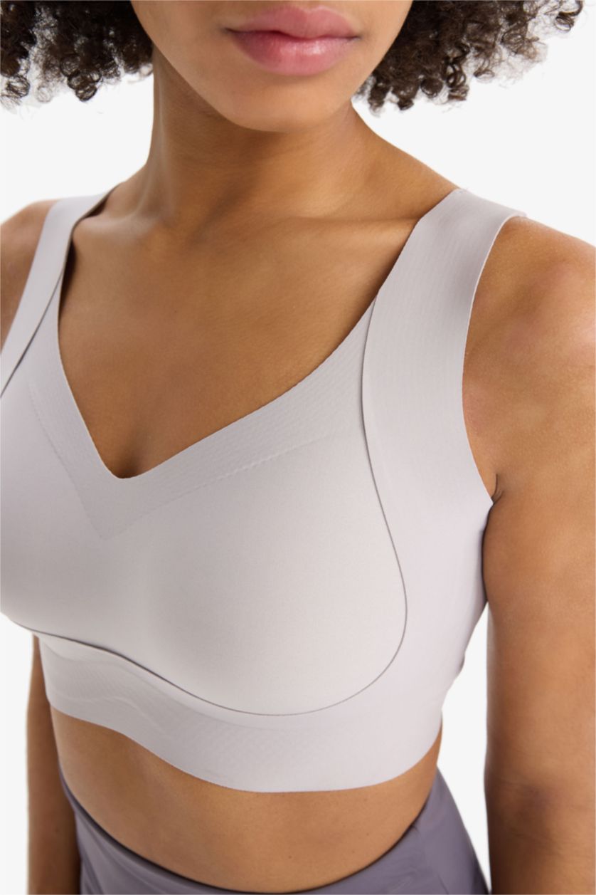 Kadın Taş V Yaka Ağır Kumaş Sporcu Bra