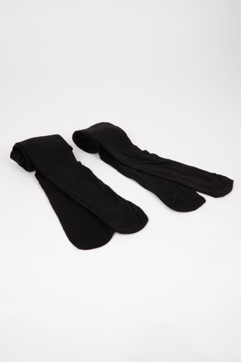 بناتي أسود شرابات كيلون بناتي قطن - قطعتين