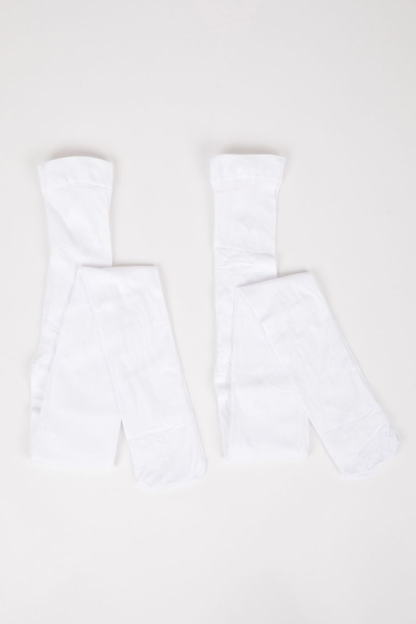 بنات أبيض جوارب كيلون بنات - قطعتين