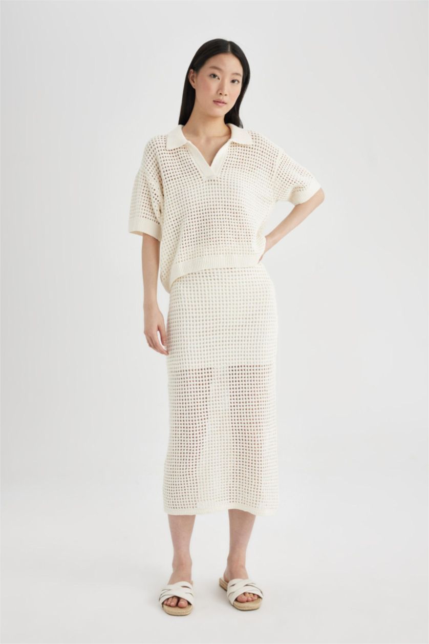 نساء بيج فاتح تنورة ميدي تريكو بنسل