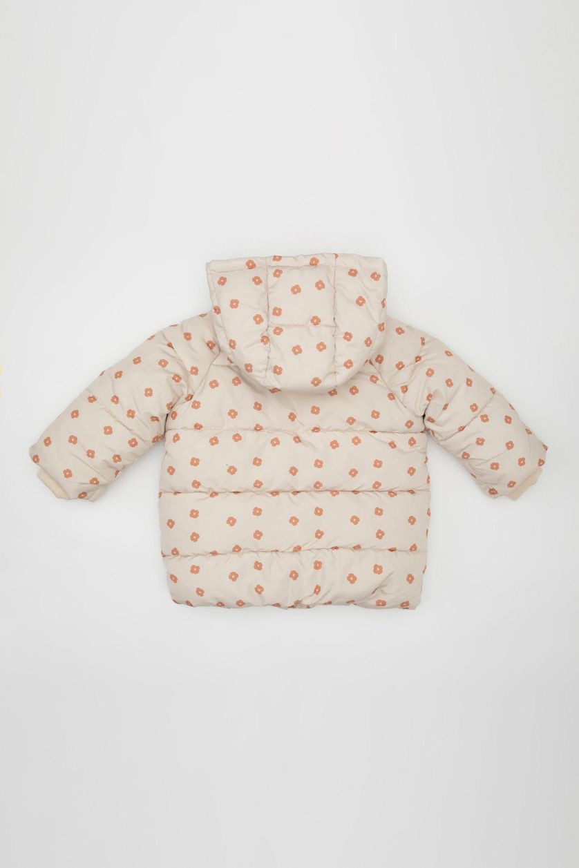 BÉBÉ FILLE Beige Doudoune à Capuche Coupe Régulière pour BéBé Fille