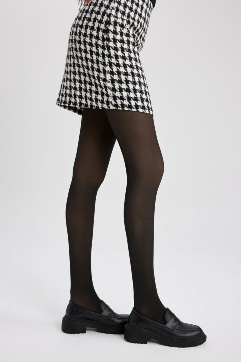 Kadın Siyah Pamuklu Külotlu Çorap