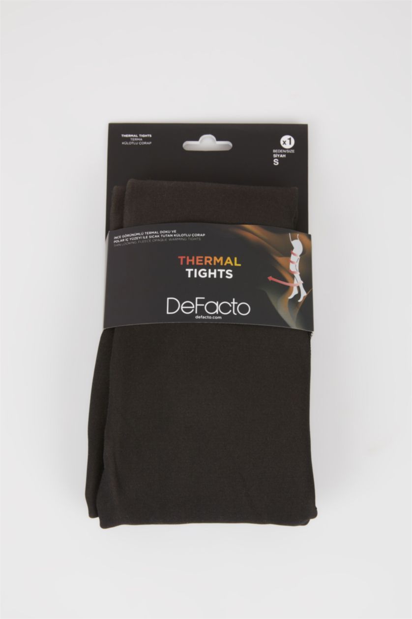 Kadın Siyah Pamuklu Külotlu Çorap