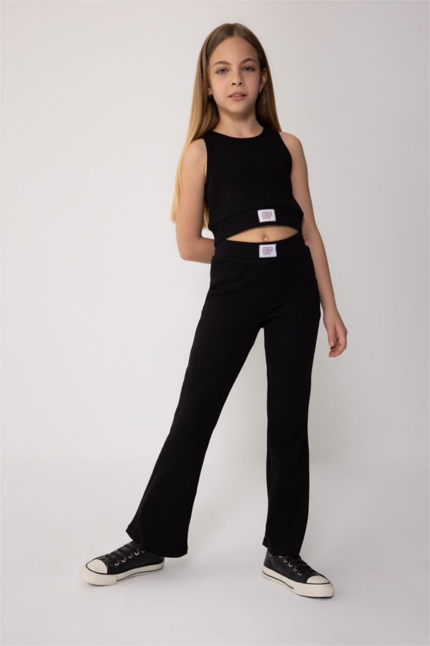 GIRLS & TEENS Black Girl Ribbed Camisole 2 Piece Set