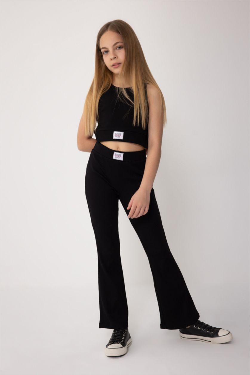 GIRLS & TEENS Black Girl Ribbed Camisole 2 Piece Set