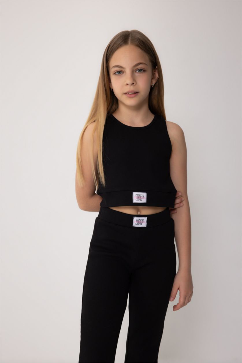 GIRLS & TEENS Black Girl Ribbed Camisole 2 Piece Set