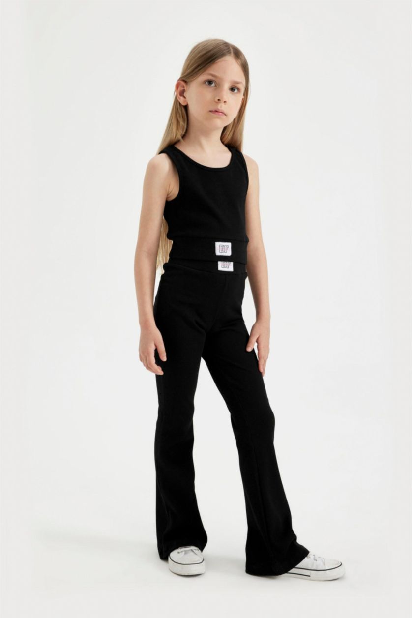 GIRLS & TEENS Black Girl Ribbed Camisole 2 Piece Set