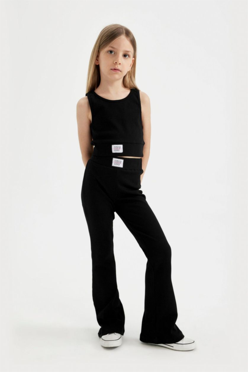 GIRLS & TEENS Black Girl Ribbed Camisole 2 Piece Set