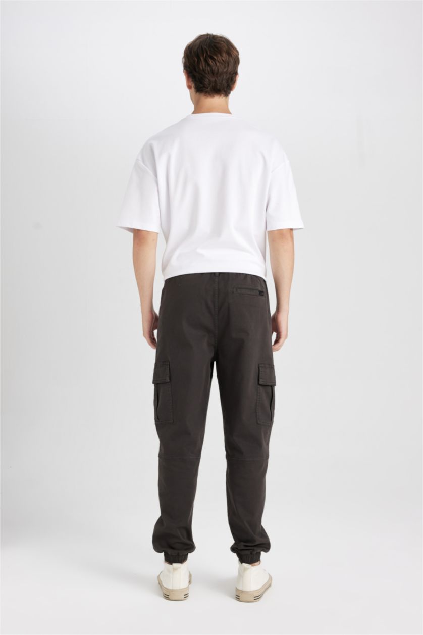 رجالي أنثرا بنطلون كارجو جبردين قصة عادية بجيب