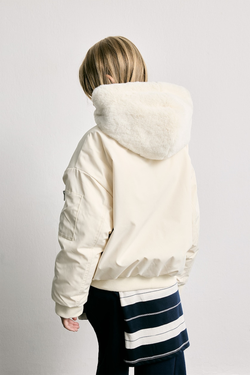 Young Girls - Teen Girls Ecru Girl Hooded Puffer Jacket