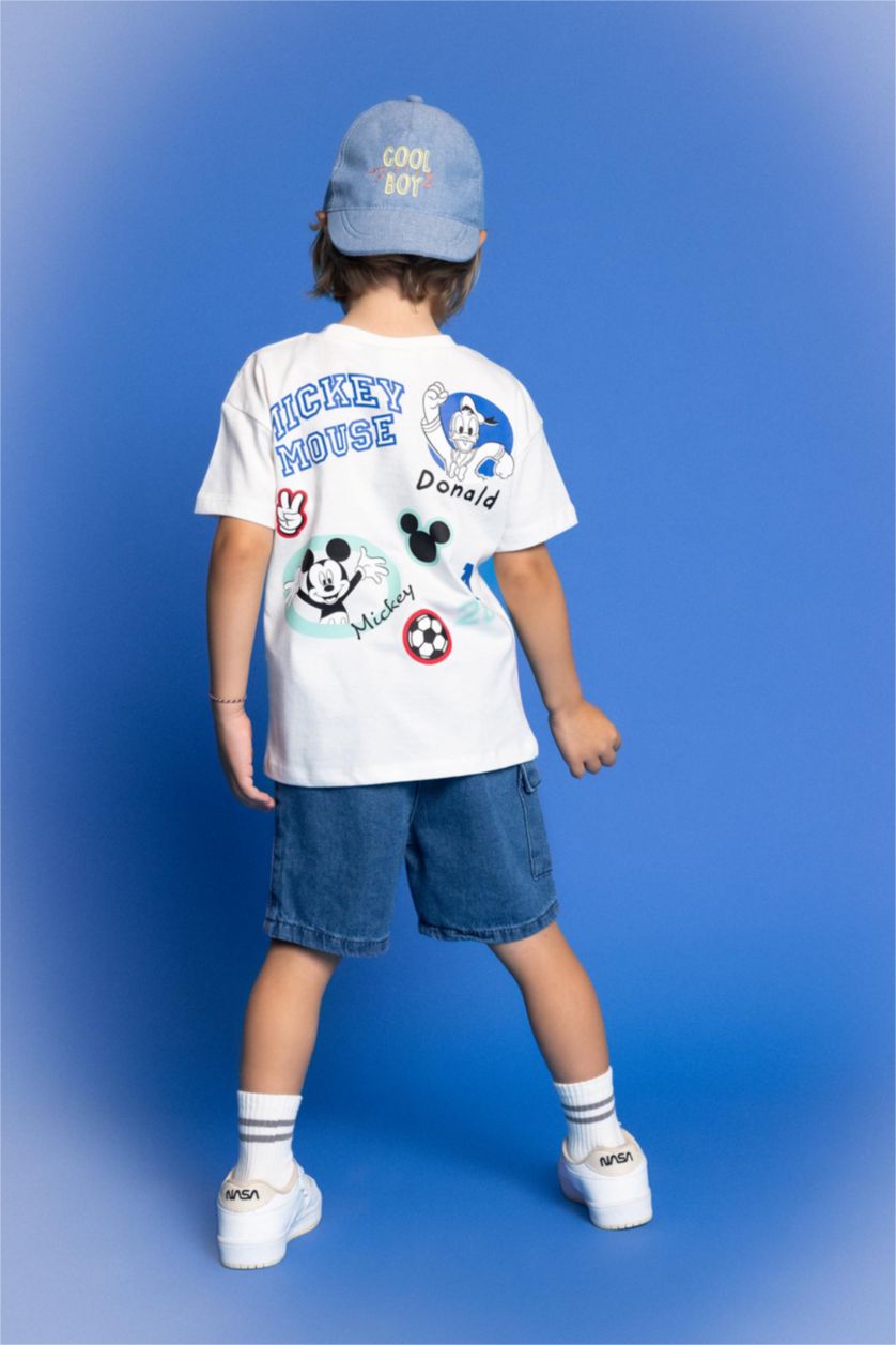 BÉBÉ GARÇON Écru T-Shirt à Manches Courtes à motif Disney Mickey & Minnie pour Bébé Garçon