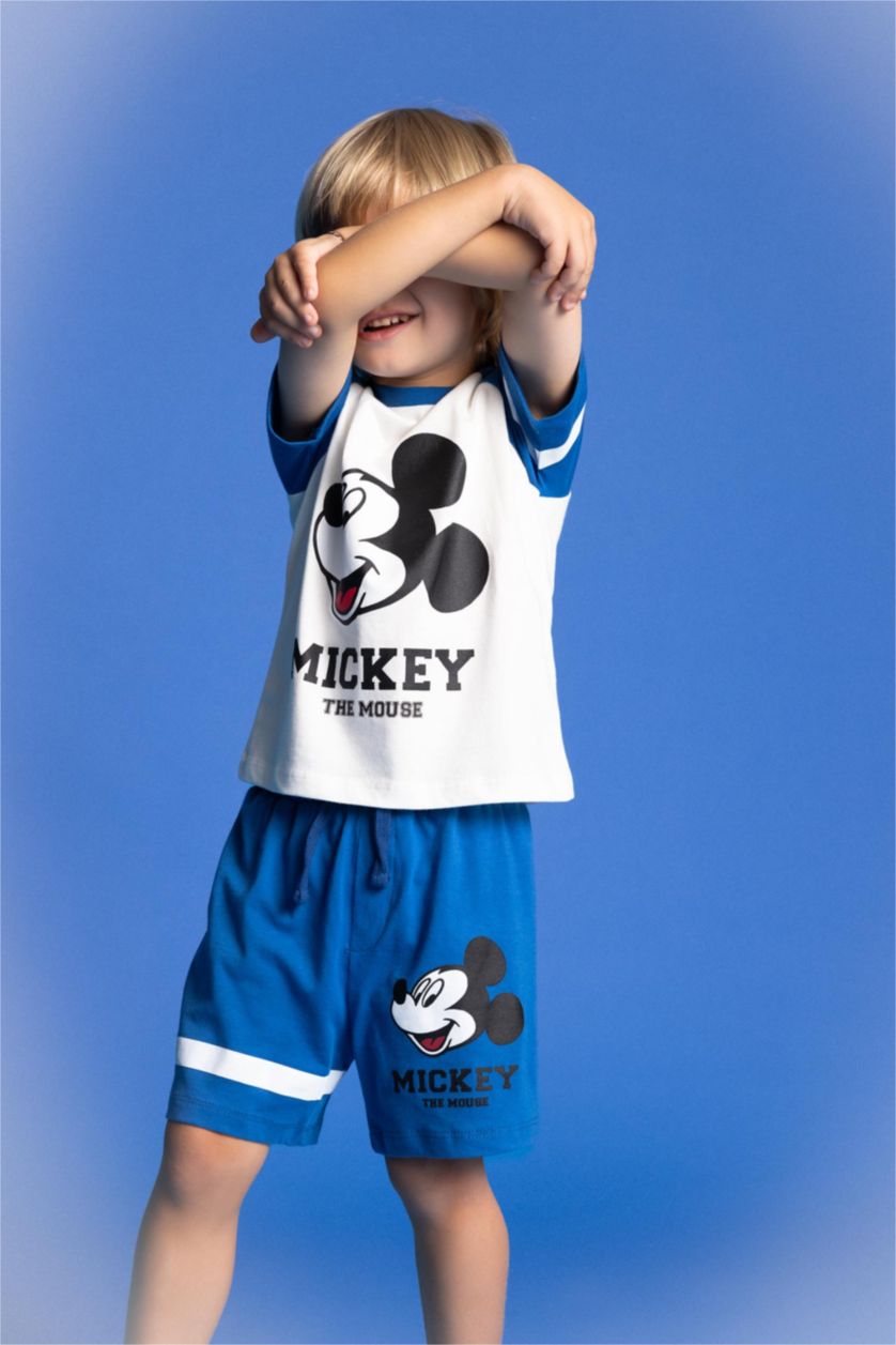 BÉBÉ GARÇON Bleu Short Motif Disney Mickey & Minnie pour Bébé Garçon