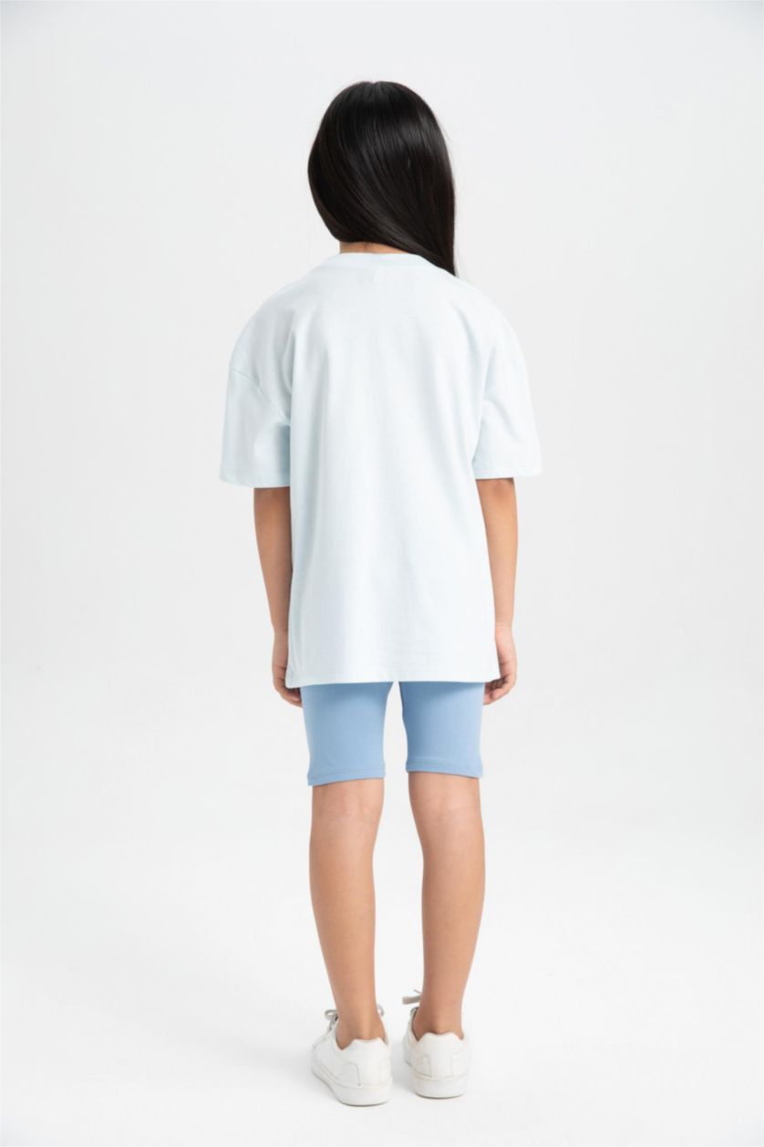 GIRLS & TEENS Light Blue Girl Printed T-Shirt Leggings 2 Piece Set