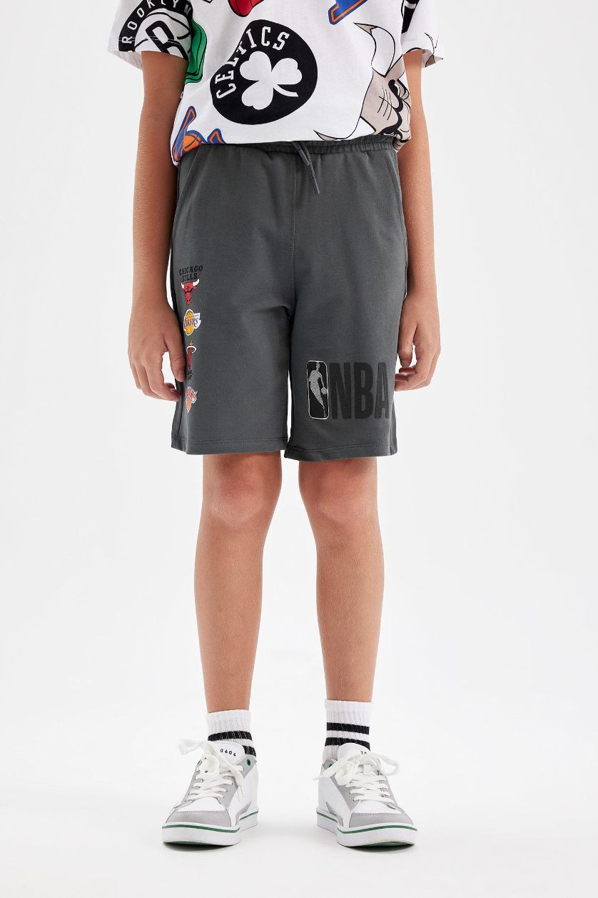 BOYS & TEENS Grey Boy NBA Wordmark Shorts