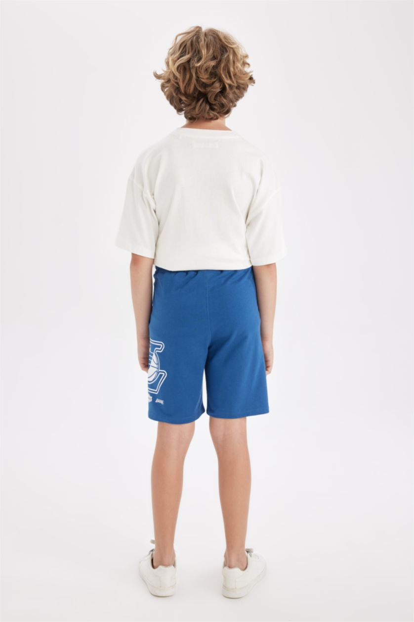 BOYS & TEENS Blue Regular Fit NBA Los Angeles Lakers Licensed Normal Waist Shorts