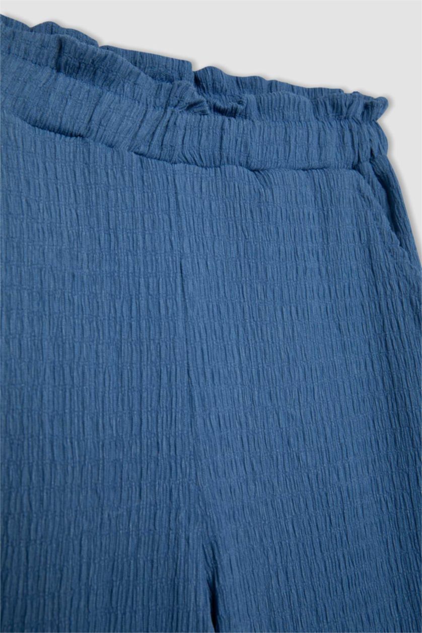 Girls & Teens Dark Blue Girl Wide Leg Wrinkled Trousers