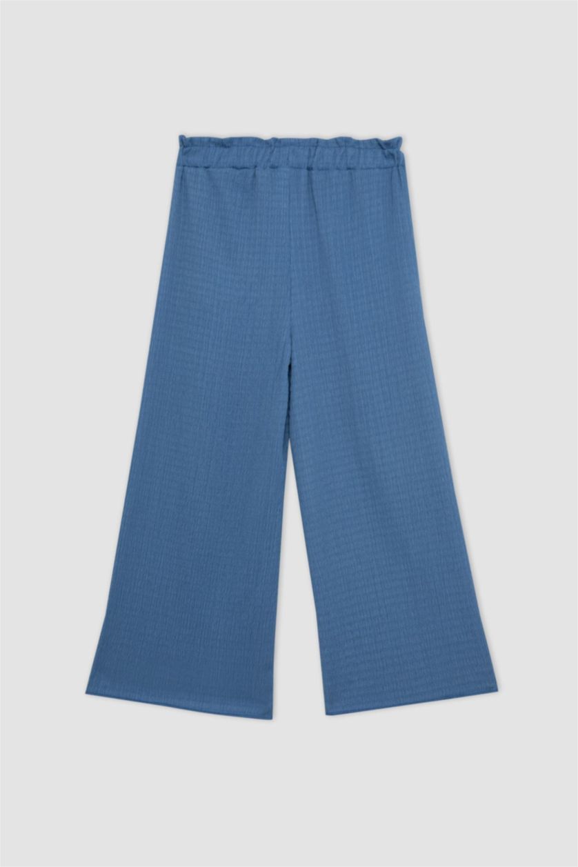 Girls & Teens Dark Blue Girl Wide Leg Wrinkled Trousers