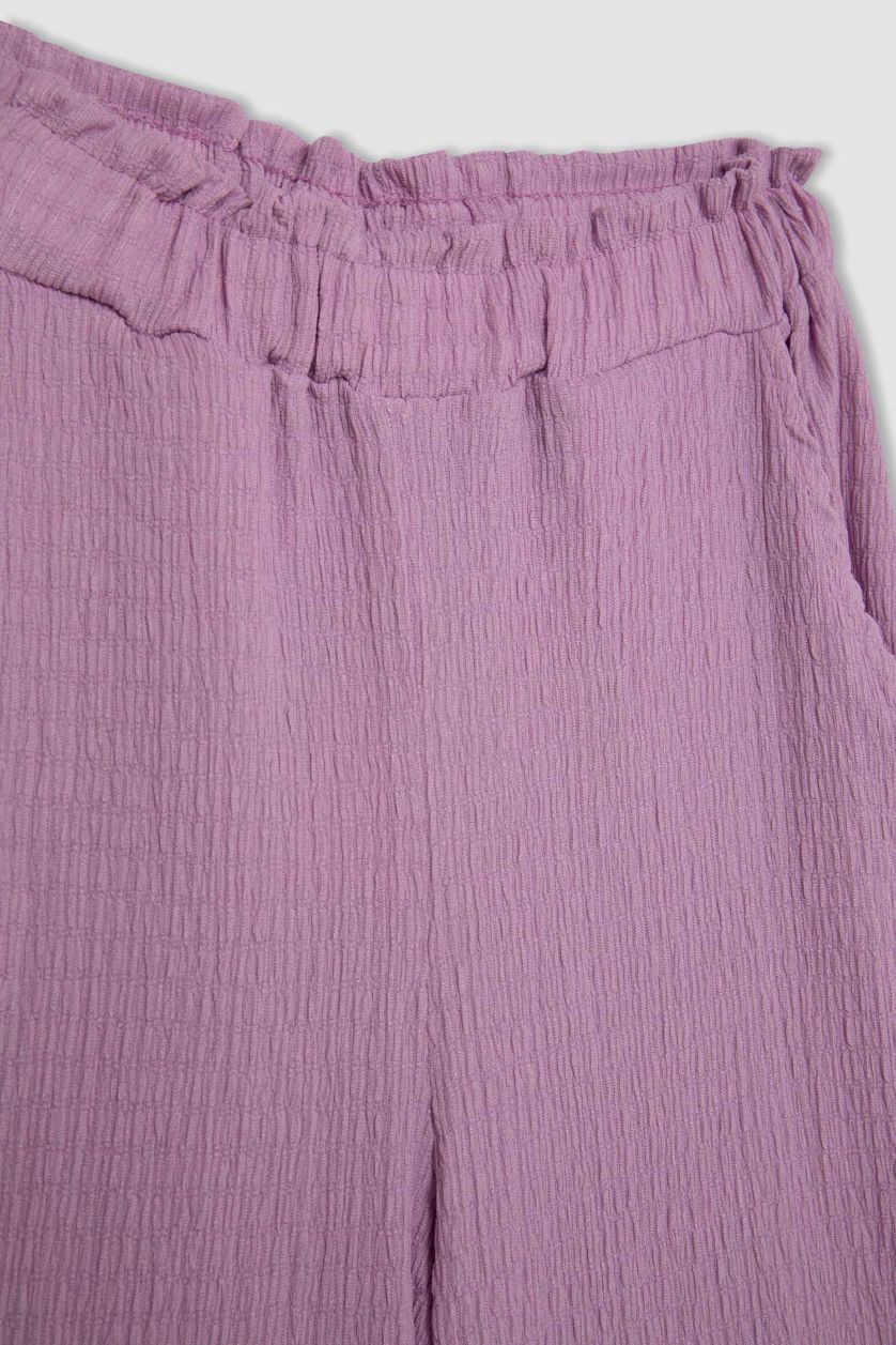 Girls & Teens Lilac Girl Wide Leg Wrinkled Trousers