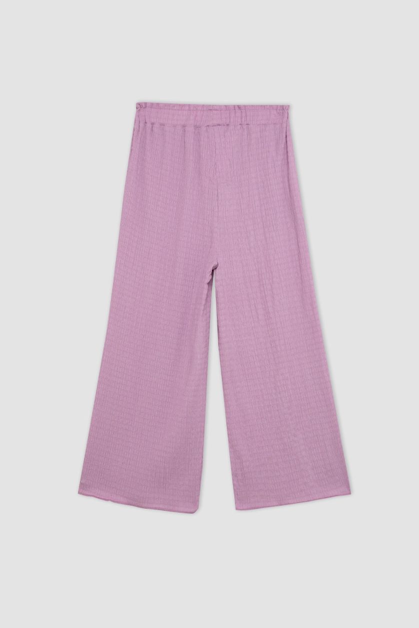 Girls & Teens Lilac Girl Wide Leg Wrinkled Trousers