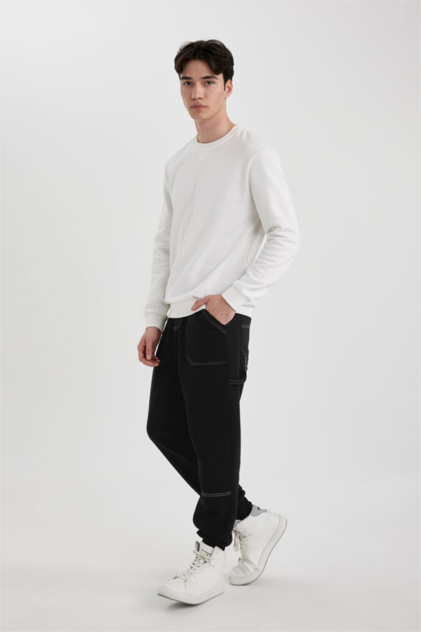 MAN Black Regular Fit Trousers