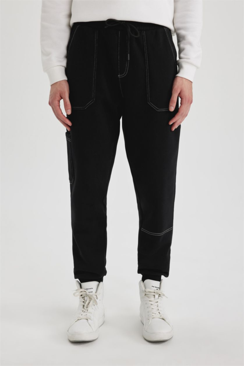 MAN Black Regular Fit Trousers