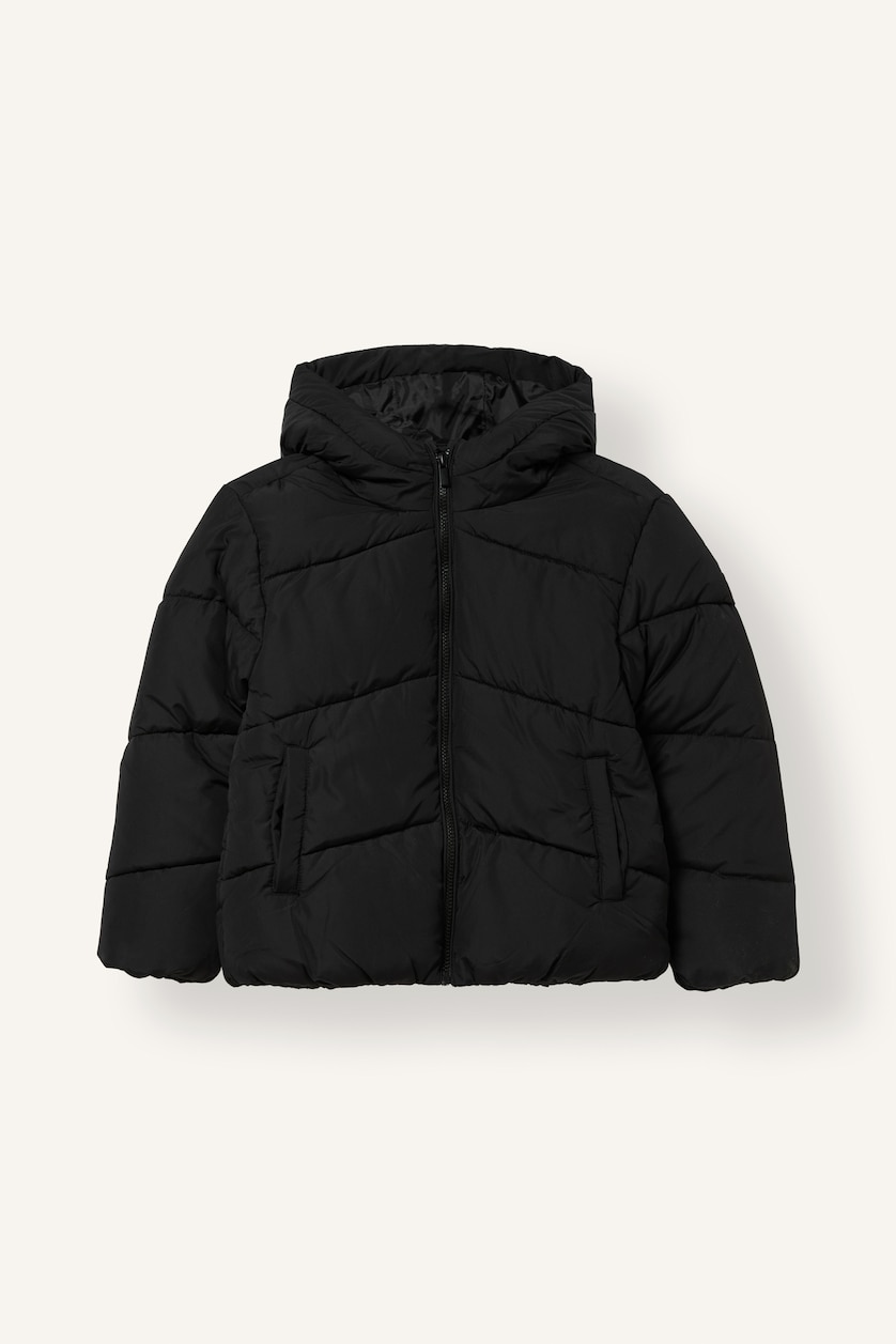 GIRLS & TEENS Black Girl Waterproof Hooded Puffer Jacket