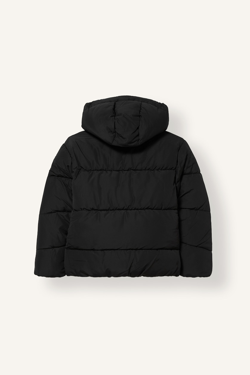 GIRLS & TEENS Black Girl Waterproof Hooded Puffer Jacket