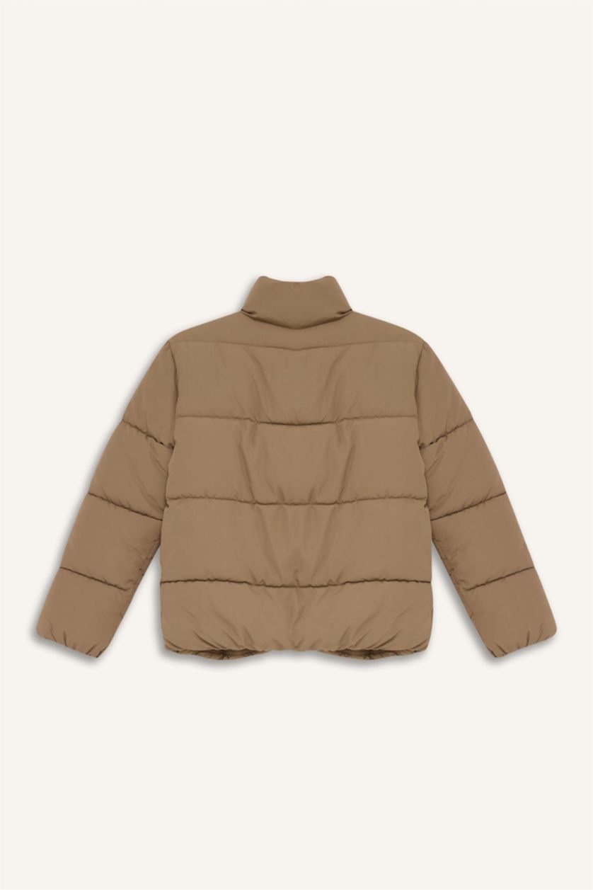 Kız Çocuk - Genç Kız Vizon Su Geçirmez Polar Astarlı Fermuarlı Şişme Mont Kız Çocuk