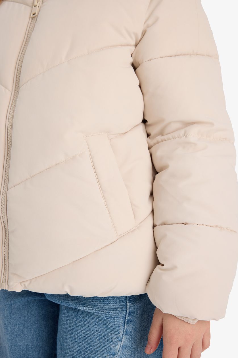 GIRLS & TEENS Stone Girl Water Repellent Fleece Lined Zippered Puffer Jacket