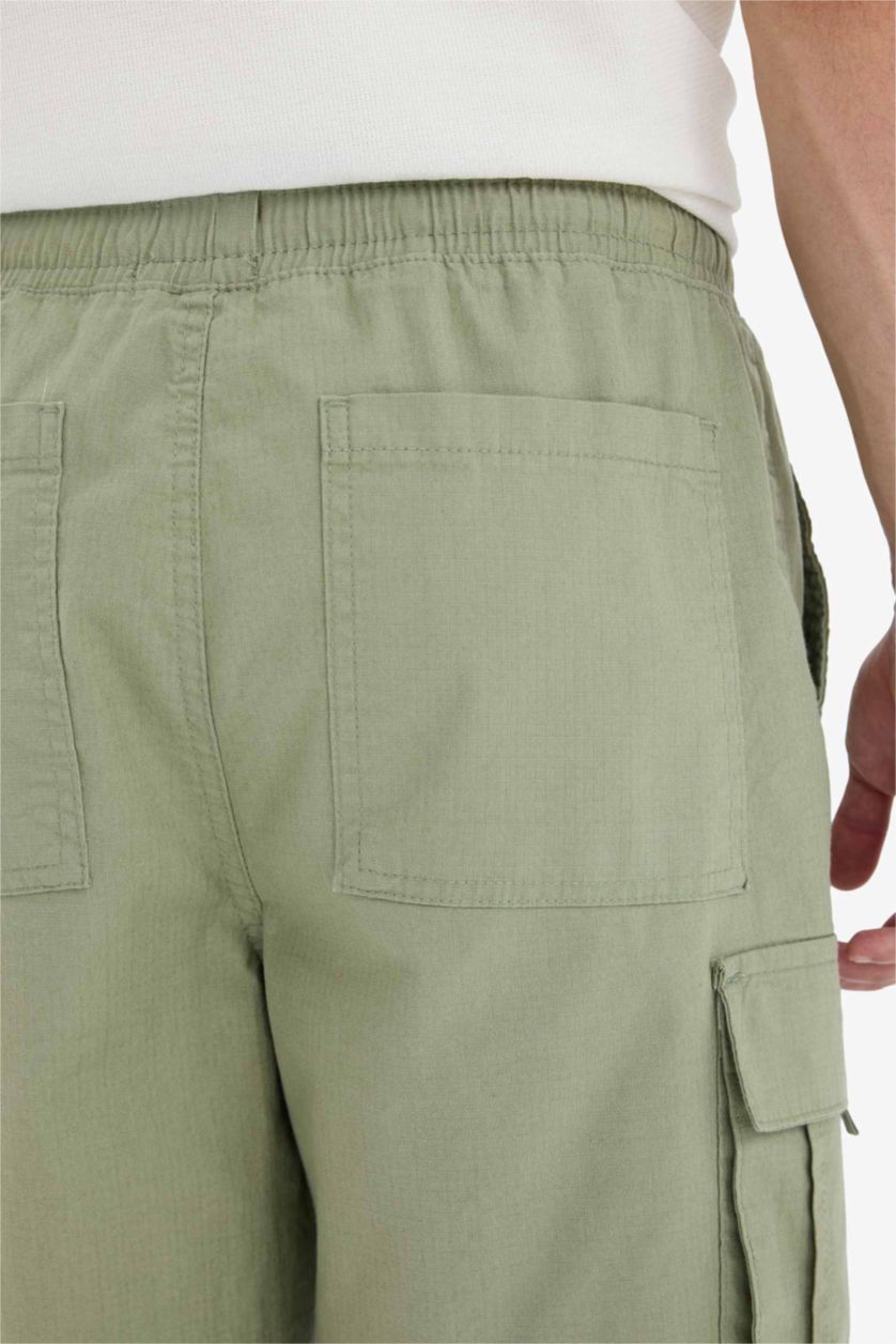 رجال كاكي شورت برمودا كارجو فيت بجيب