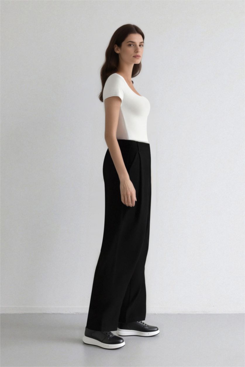 WOMAN Black Wide Leg Trousers