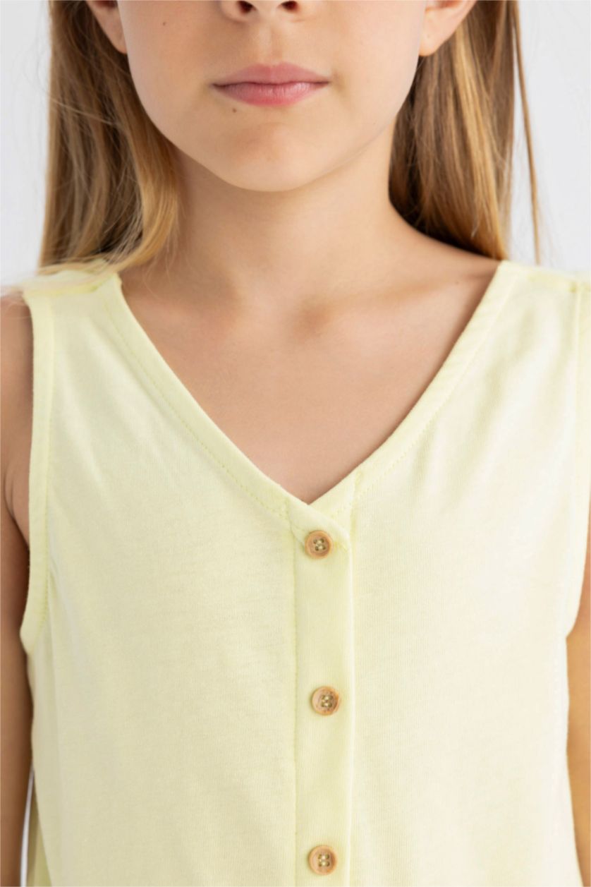 FILLES Jaune Clair Combinaison à Bretelles pour Fille