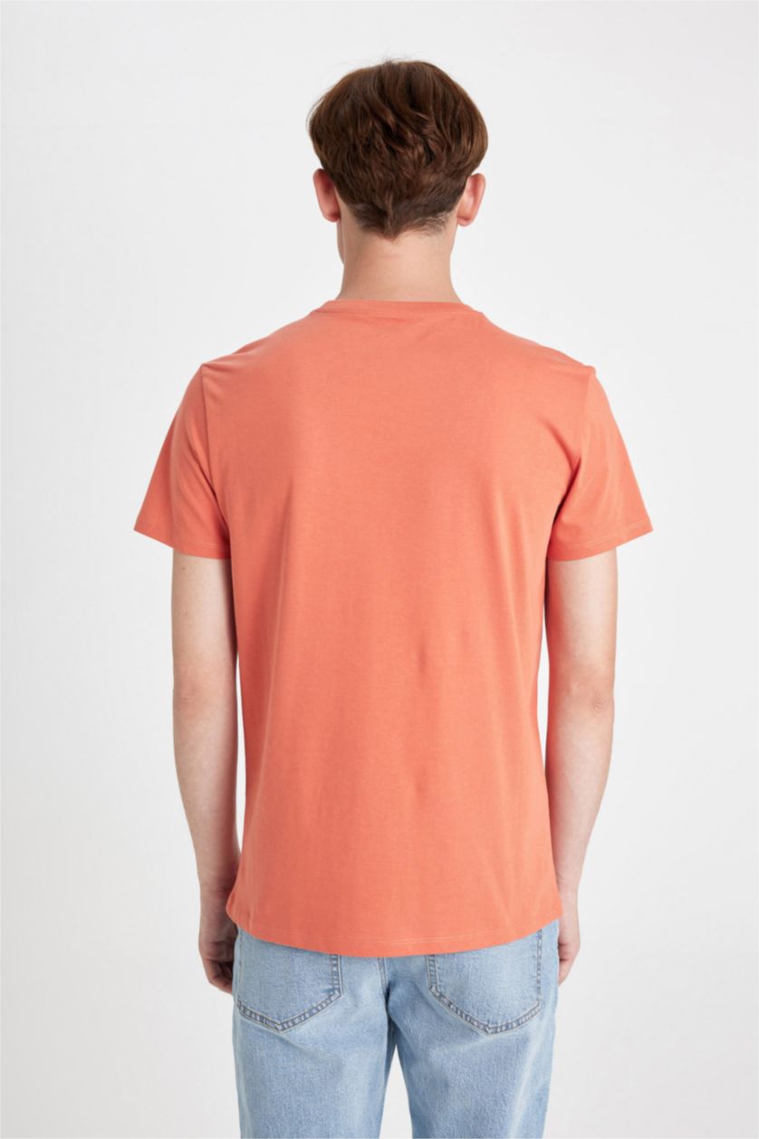 MAN Orange Slim Fit Crew Neck Printed Short Sleeve T-Shirt