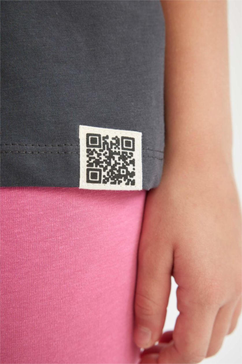 بنات أنثرا تيشيرت نص ردن بناتي اوفر سايز بياخة مستديرة