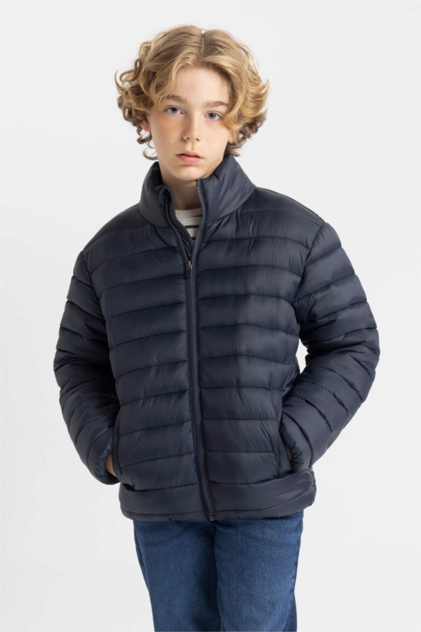 Boys & Teens NAVY Boy Half Turtleneck Waterproof Puffer Jacket