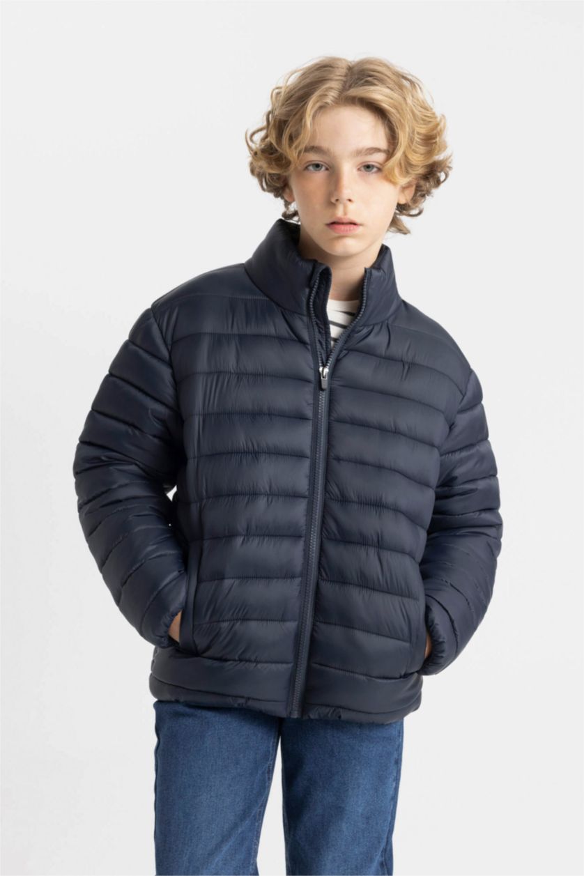 Boys & Teens NAVY Boy Half Turtleneck Waterproof Puffer Jacket