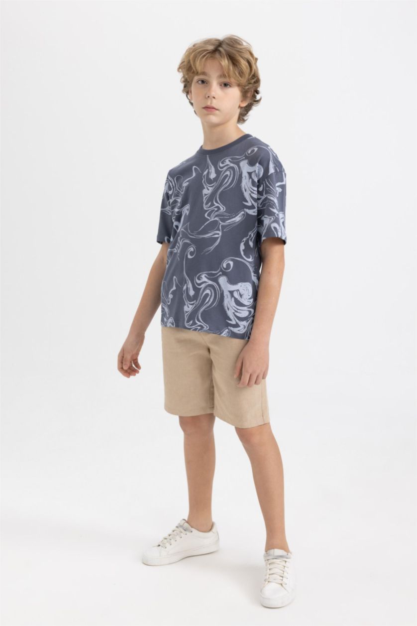 BOYS & TEENS Beige Boy Linen Look Shorts