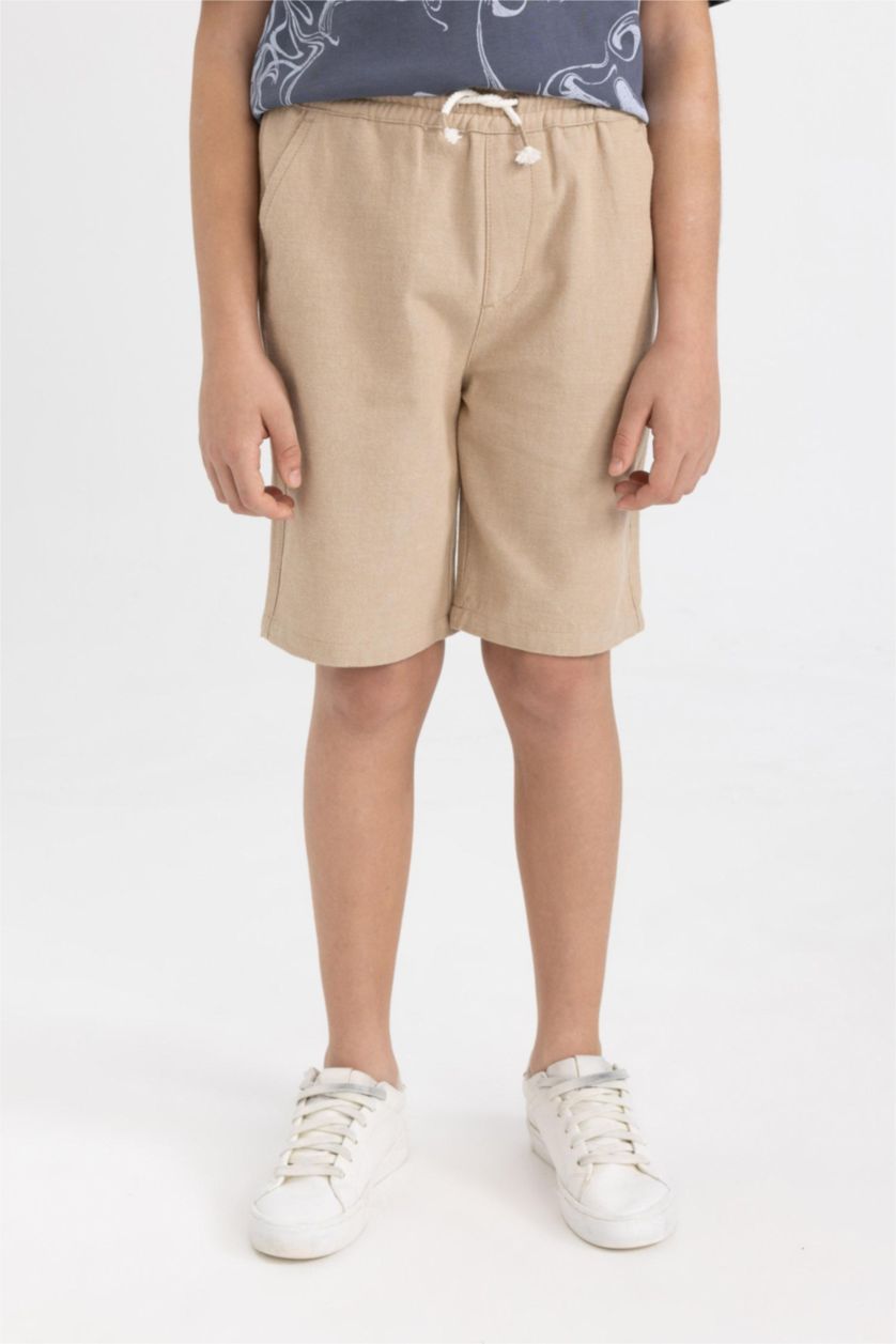 BOYS & TEENS Beige Boy Linen Look Shorts