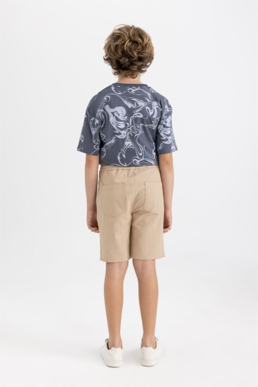BOYS & TEENS Beige Boy Linen Look Shorts