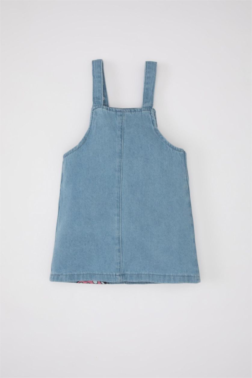 Kız Bebek Açık Mavi Dısney Mıckey & Mınnıe Askılı Jean Elbise Kız Bebek