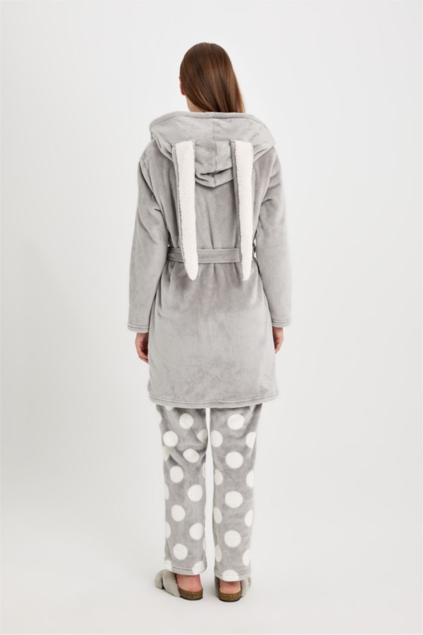 FEMME Gris Clair Peignoir Wrap en peluche avec coupe régulière de Fall in Love