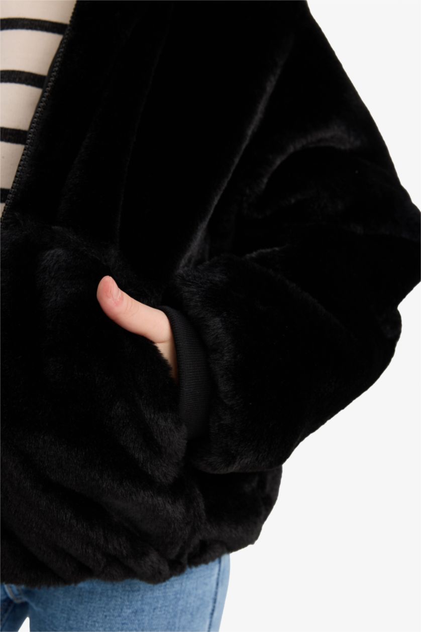 بنات أسود قمصلة بناتي ذو وجهين بغطاء للرأس