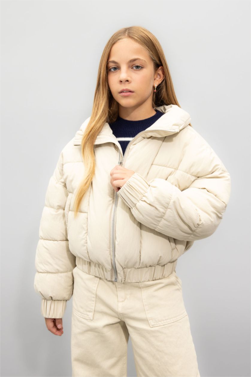 Girls & Teens Stone Girl Hooded Waterproof Puffer Jacket