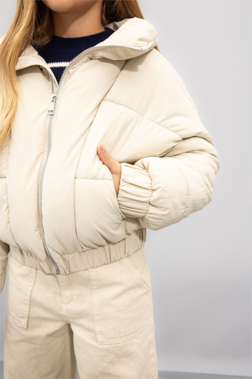 Girls & Teens Stone Girl Hooded Waterproof Puffer Jacket