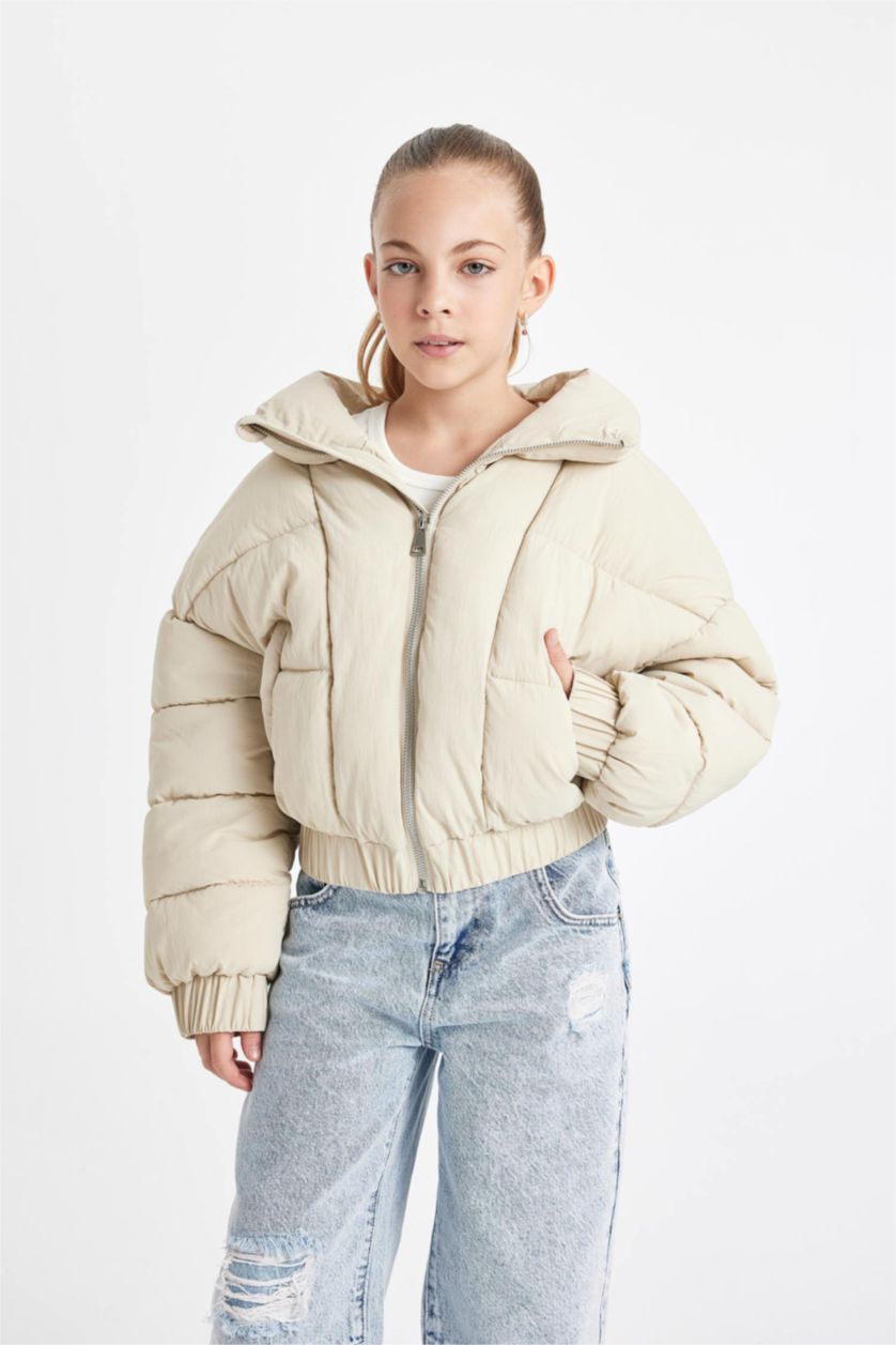 Girls & Teens Stone Girl Hooded Waterproof Puffer Jacket