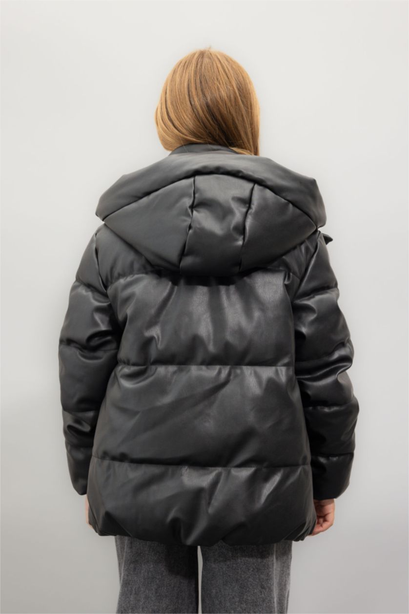 بناتي أسود جاكيت بامب بناتي وتر برووف بكابيشون وسوسته