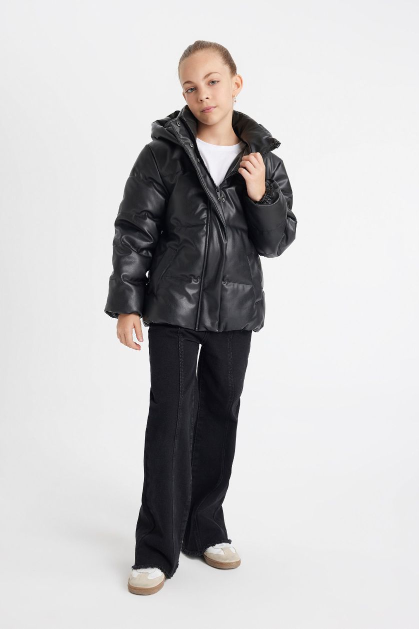 بناتي أسود جاكيت بامب بناتي وتر برووف بكابيشون وسوسته